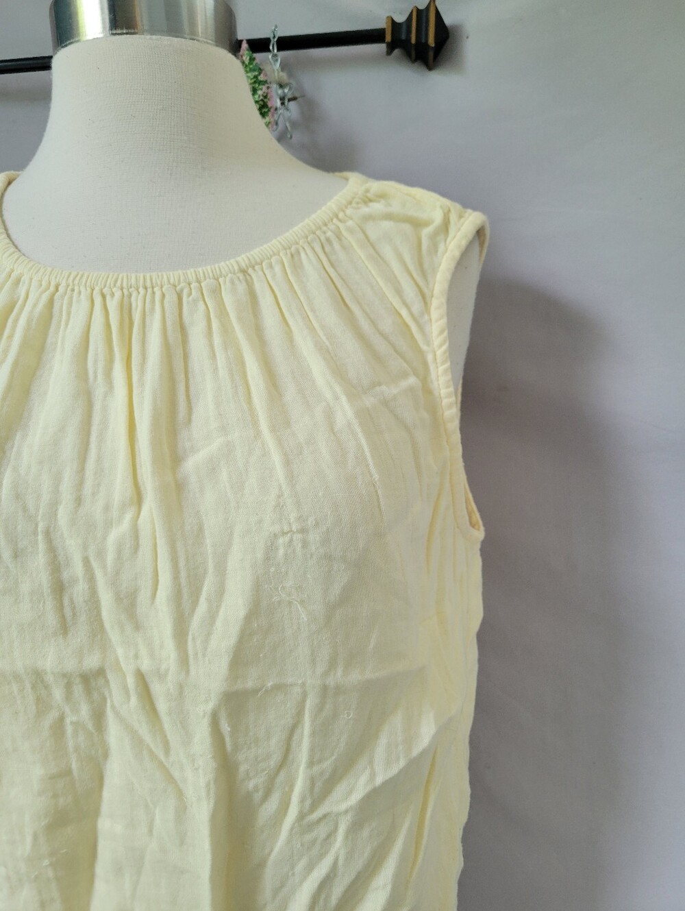 Pact Coastal Double Gauze Bubble Hem Top Butter Yellow M - Picture 5 of 13